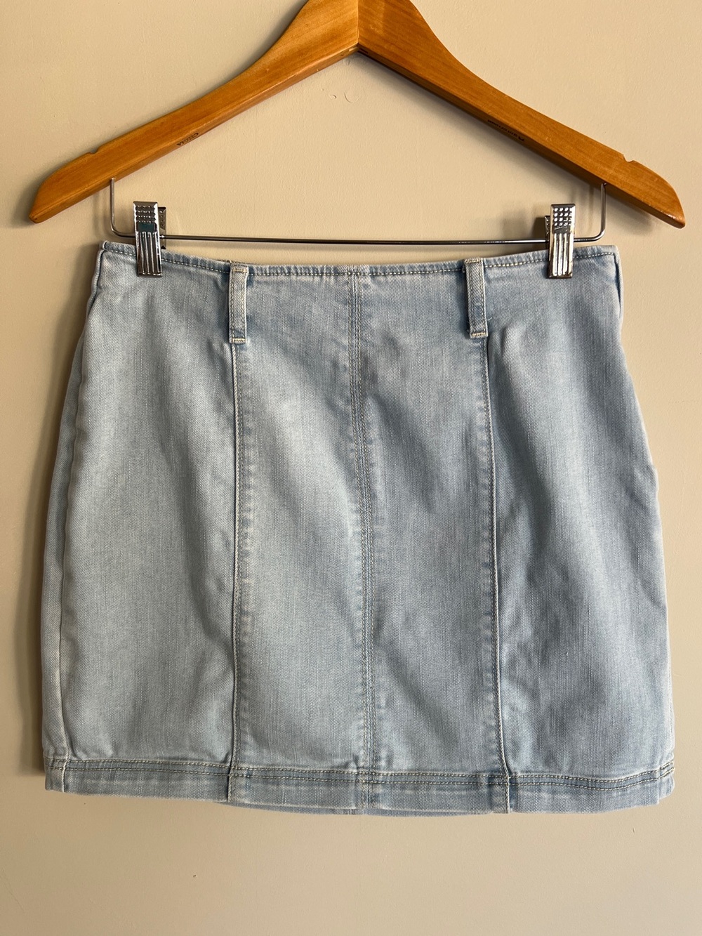 PacSun Bella Denim Festival Micro Mini Jean Skirt Light Wash Downtown Girl 4 27